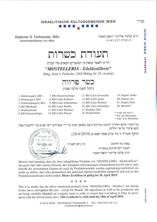 Kosher Zertifikat