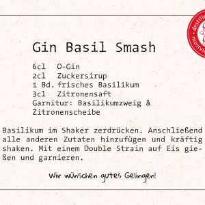 Bio Gin, Cocktail-Rezept Gin Basil Smash mit Organic Gin - Destillerie Farthofer